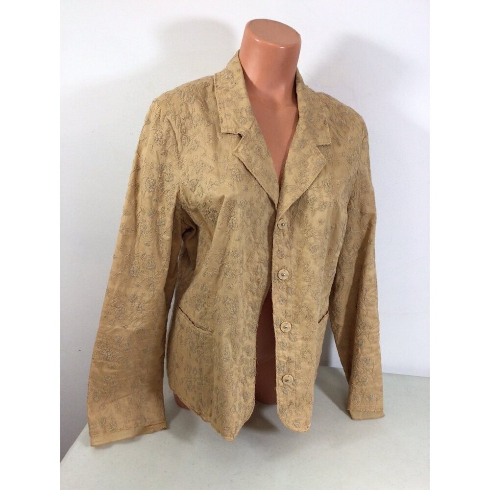 J Jill Embroidered Jacket Blazer Womens 14